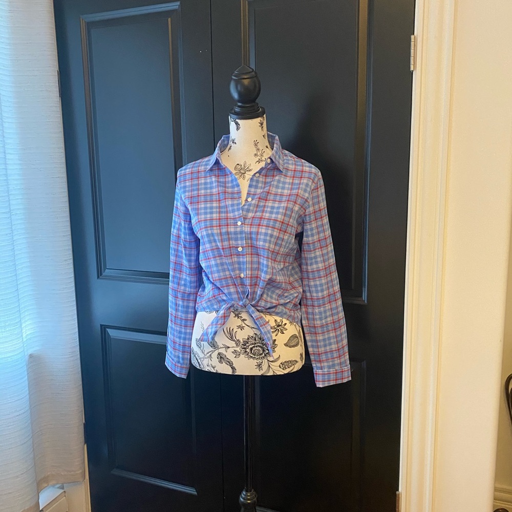 J Crew tie front button up shirt - size S
